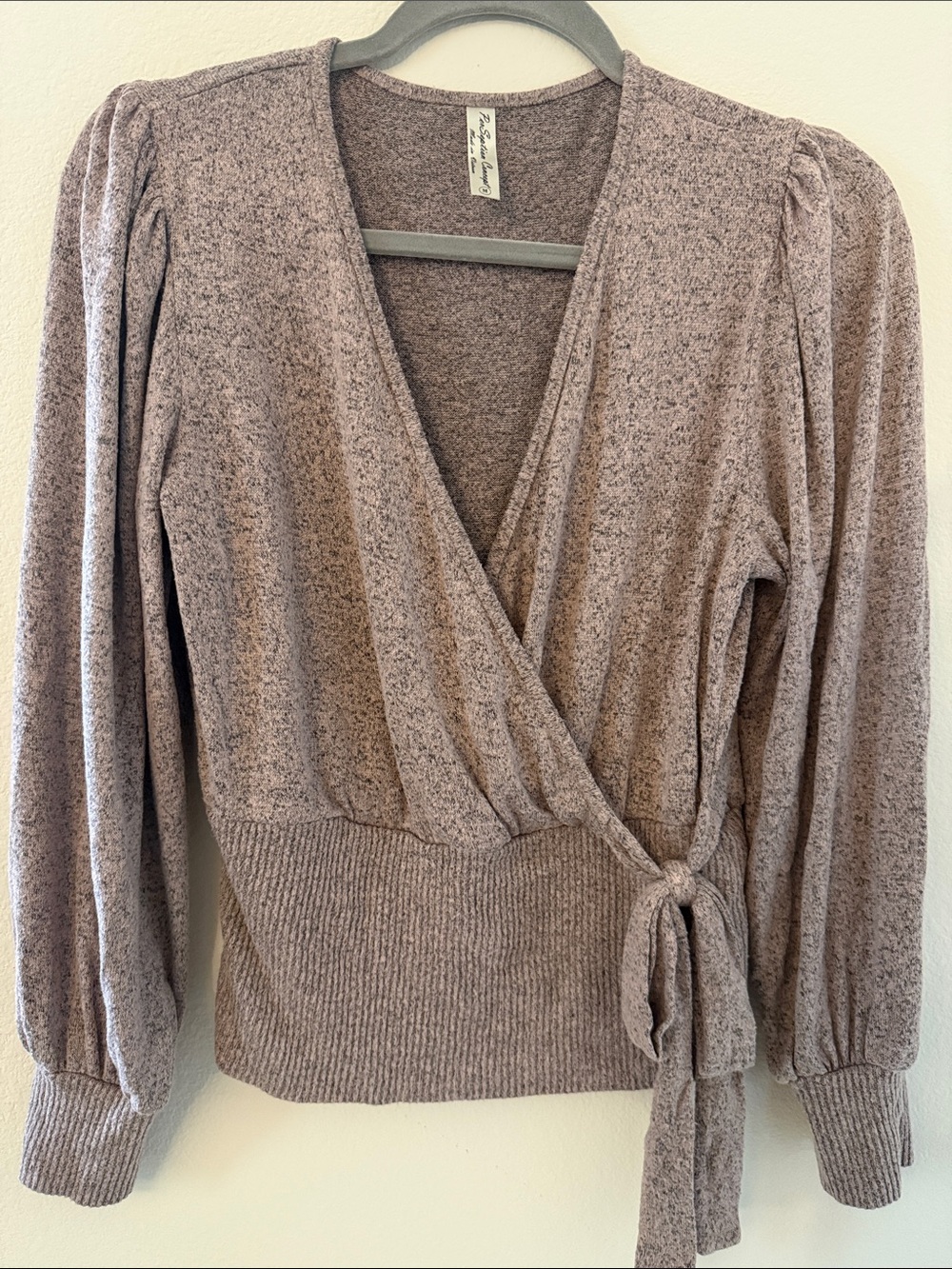 PerSeption Concept Mauve Wrap V-Neck Sweater